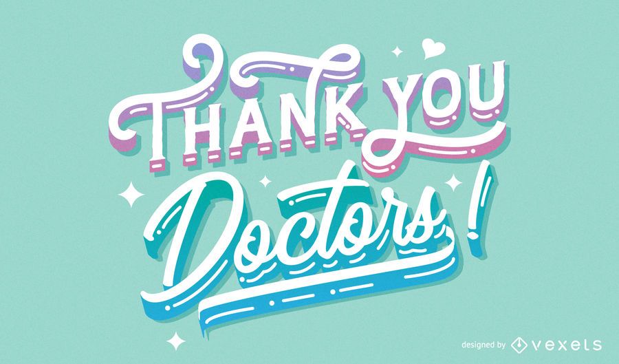 Vielen Dank, dass Sie Ärzte Schriftzug Design Vielen Dank, dass Sie Ärzte Schriftzug Design