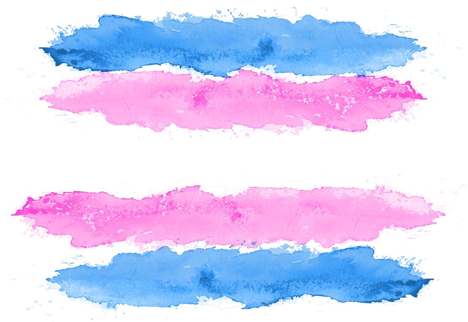 Transgender pride flag watercolor