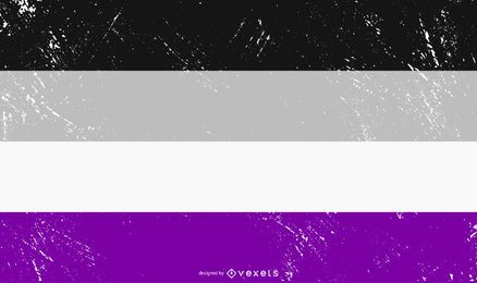 Bandera de orgullo asexual grunge