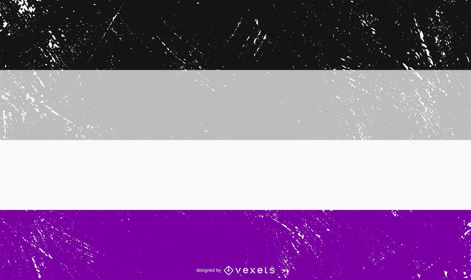 Bandera de orgullo asexual grunge