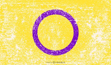 Bandera de orgullo intersexual grunge Bandera de orgullo intersexual grunge