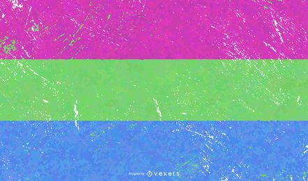 Grunge de bandera de orgullo polisexual Grunge de bandera de orgullo polisexual