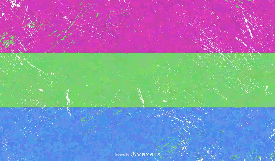 Bandera de orgullo polisexual grunge Bandera de orgullo polisexual grunge