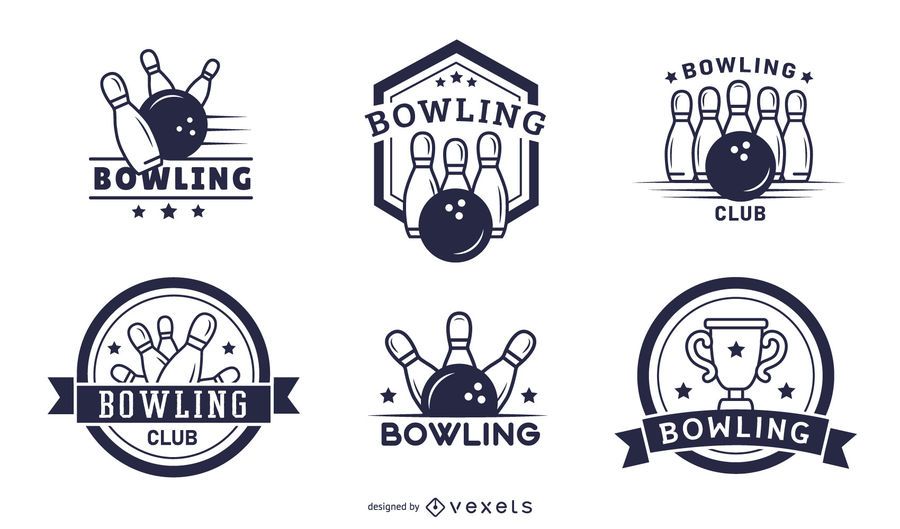 bowling club badges set bowling club badges set