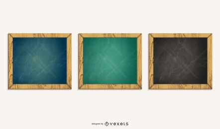 ilustração do conjunto de quadro-negro quadrado