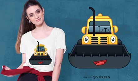 Design de camiseta Happy Bulldozer