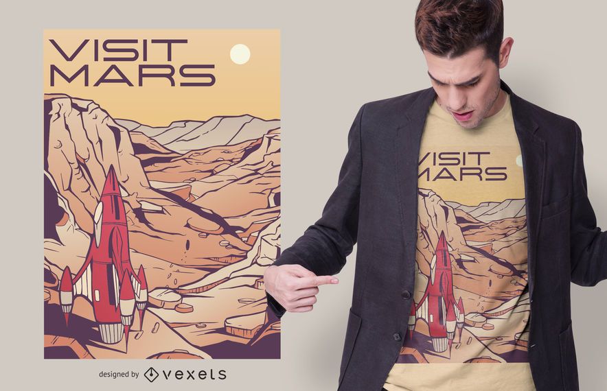 Visita el diseño de camiseta de Mars Visita el diseño de camiseta de Mars