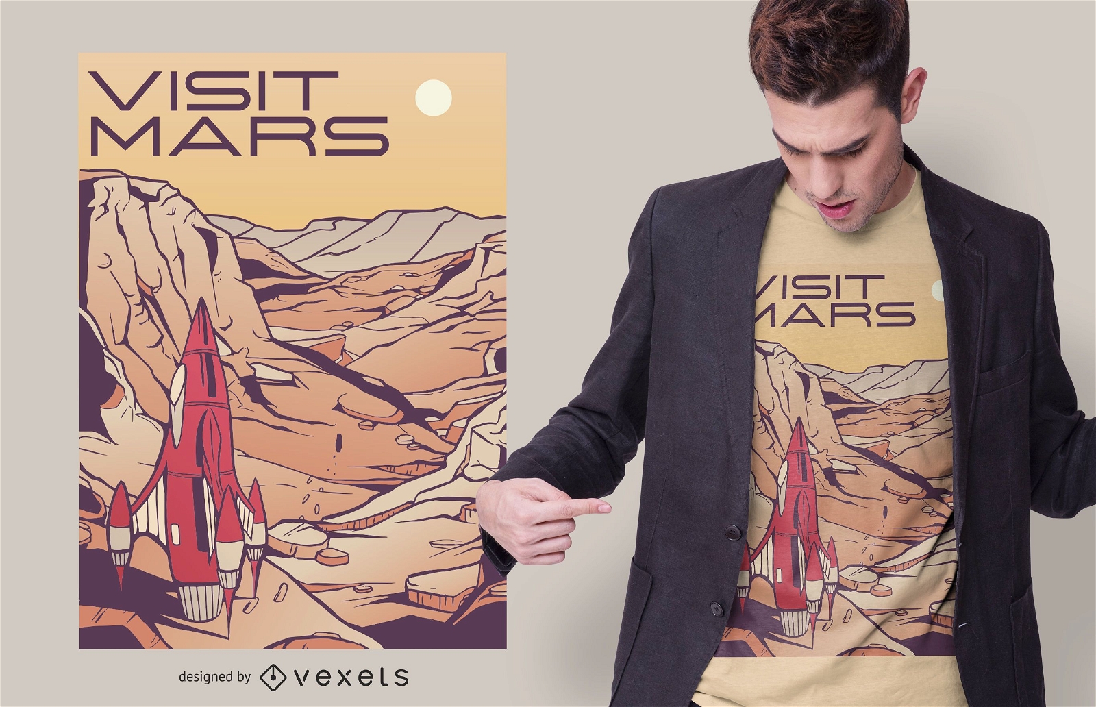 Visite a Mars T-shirt Design