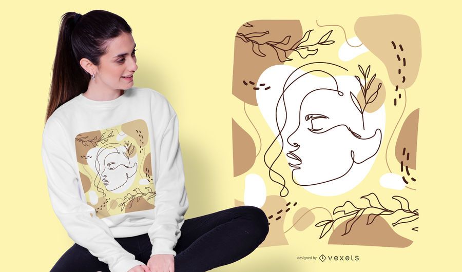 Artistic Woman Drawing T-shirt Design Artistic Woman Drawing T-shirt Design
