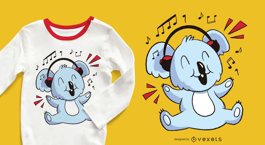 Music Koala T-shirt Design Music Koala T-shirt Design