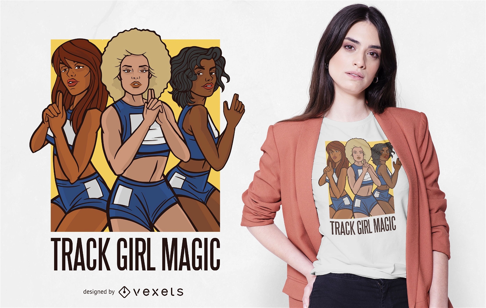 Design de camiseta do Track Girl Magic