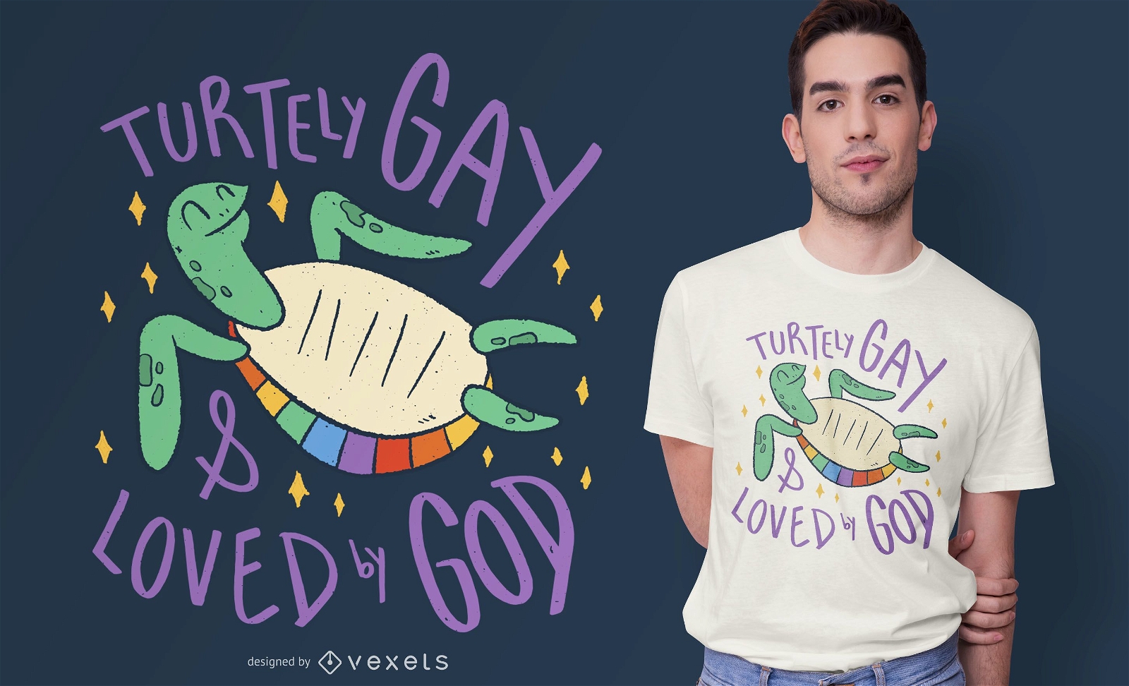 Design de camisetas da tartaruga gay