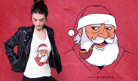Diseño de camiseta Santa Pipe