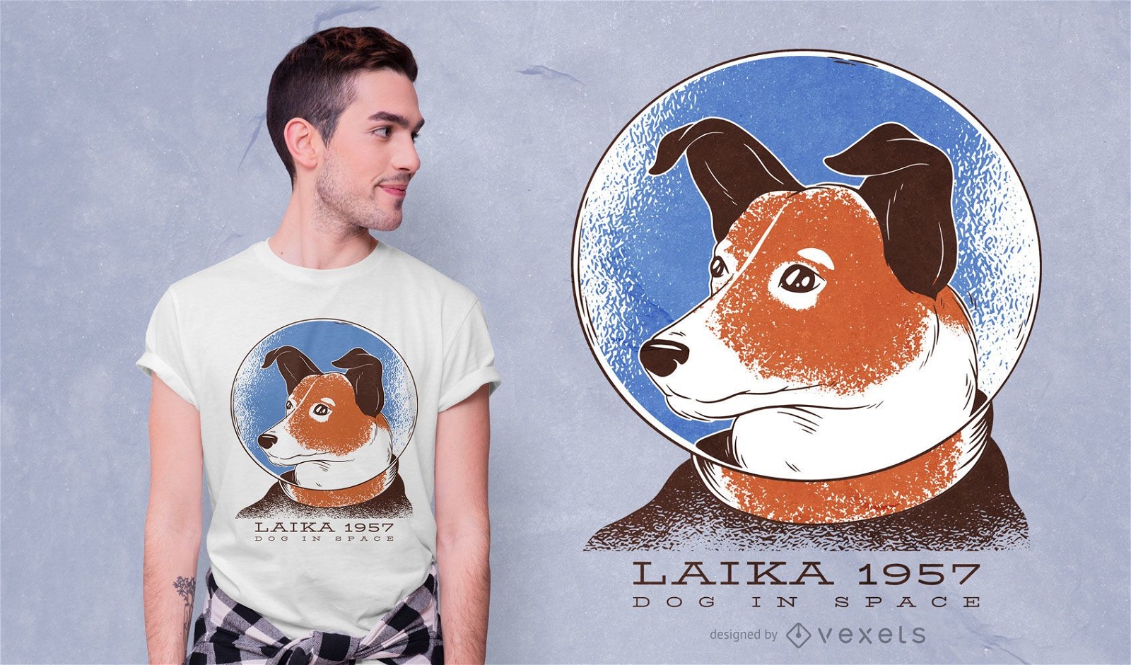 Diseño de camiseta de perro Laika