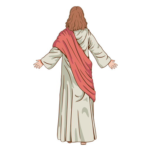 Ilustração de jesus vista traseira Desenho PNG