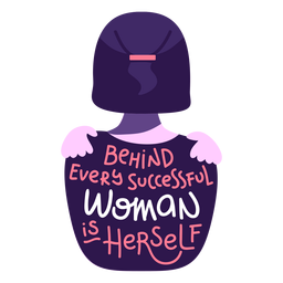 Detrás de letras de mujer exitosa Diseño PNG