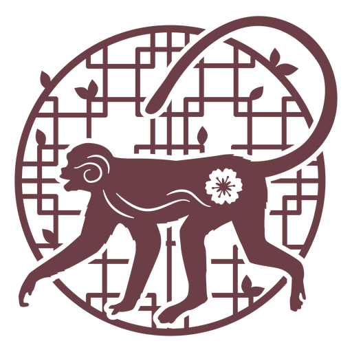 Composição de macaco chinês Desenho PNG