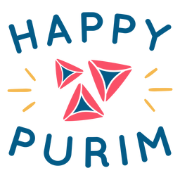 Cool happy purim lettering PNG Design
