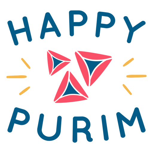 Cooler fröhlicher Purim-Schriftzug PNG-Design