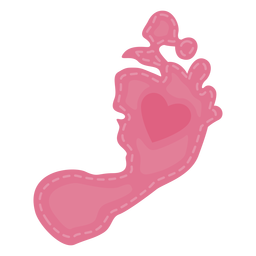 Huella de corazón lindo Diseño PNG