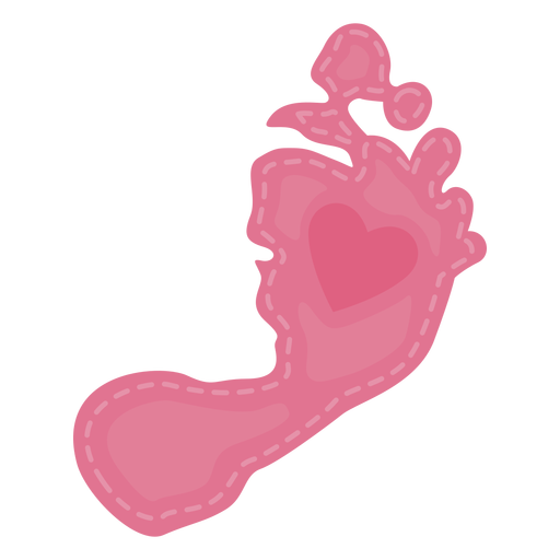 Cute heart footprint PNG Design