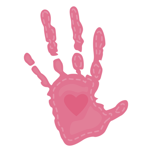 Cute heart handprint PNG Design