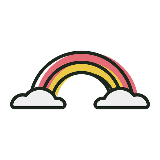 Cute rainbow stroke icon PNG Design