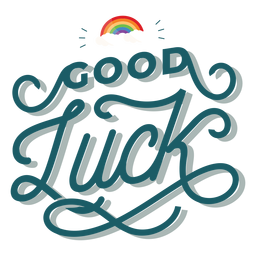 Viel Glück Regenbogen Schriftzug PNG-Design