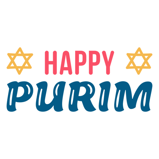 Letras coloridas de feliz purim Desenho PNG