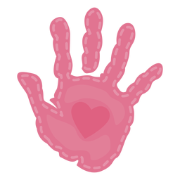 Impressão de mão de coração fofa Desenho PNG