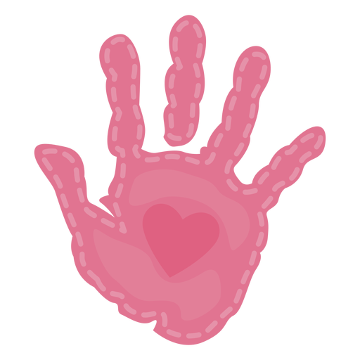 Heart handprint cute PNG Design