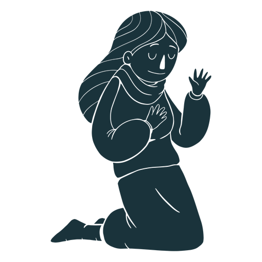 Kneeling kid silhouette