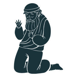 Silueta de hombre arrodillado Diseño PNG