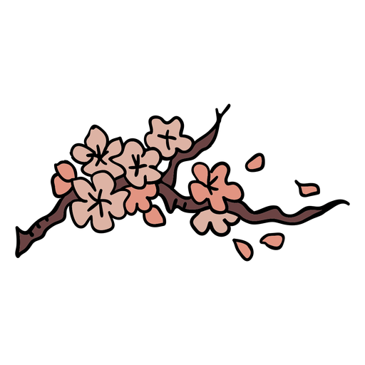 Elemento de flores de cerejeira coreana Desenho PNG