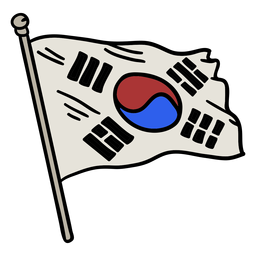 Elemento de la bandera coreana Diseño PNG