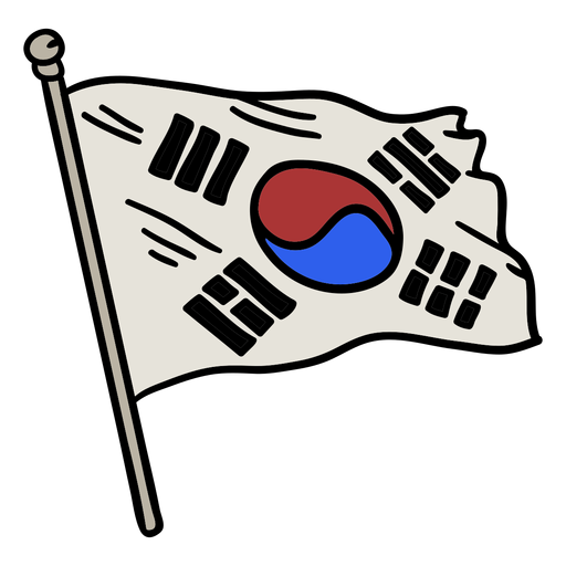 Koreanisches Flaggenelement PNG-Design