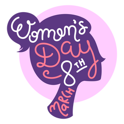 Letras del día de la mujer del 8 de marzo Diseño PNG