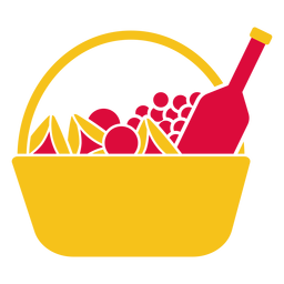 Cesta de frutas cortada Diseño PNG