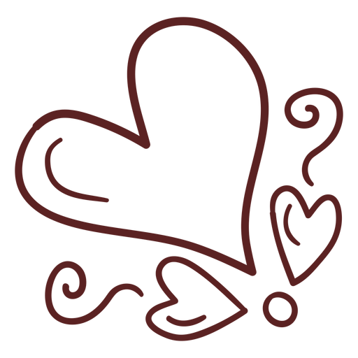 Traço simples de coração desenhado à mão Desenho PNG