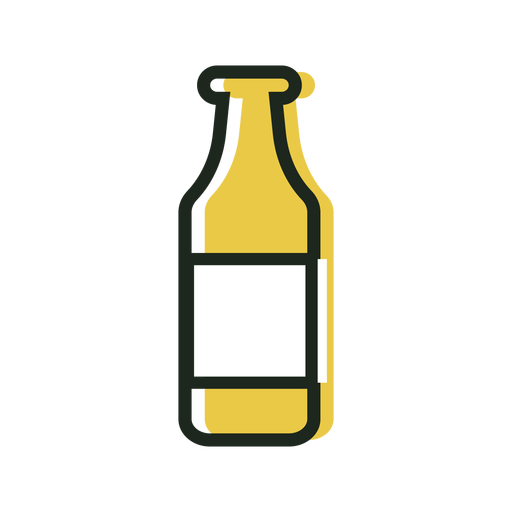 Gelbe Ikone der Bierflasche PNG-Design