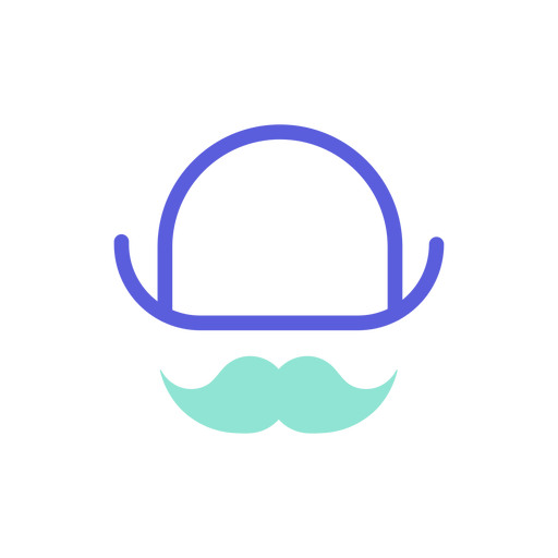 St patrick hat moustache colorful icon