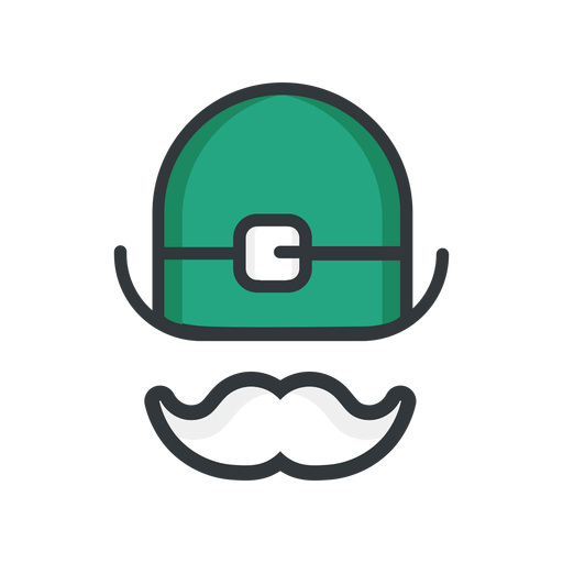 St patrick hat moustache icon