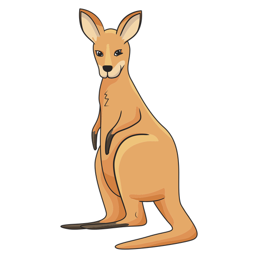 Dibujo de canguro mirando Diseño PNG