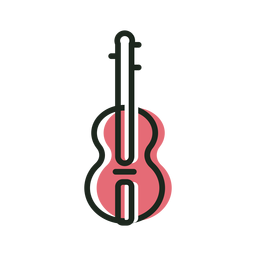 Icono de duotono de violín Diseño PNG