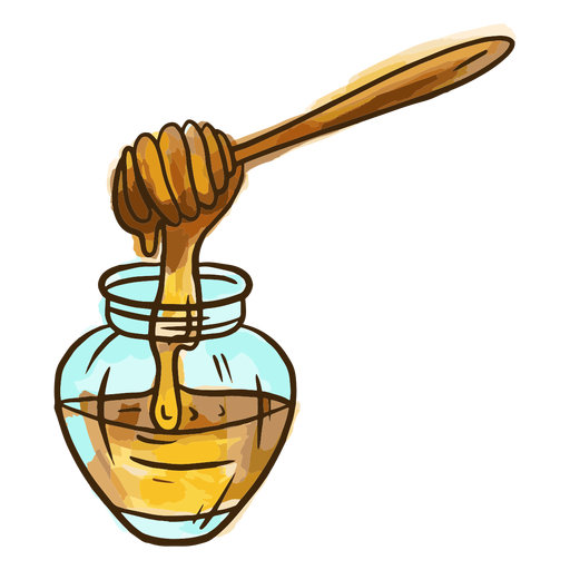 Download Watercolor honey jar - Transparent PNG & SVG vector file