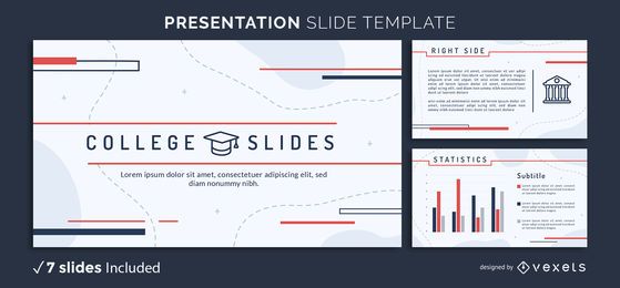 College Study Presentation Template Vector Download