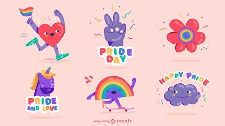 Pride elements colorful set