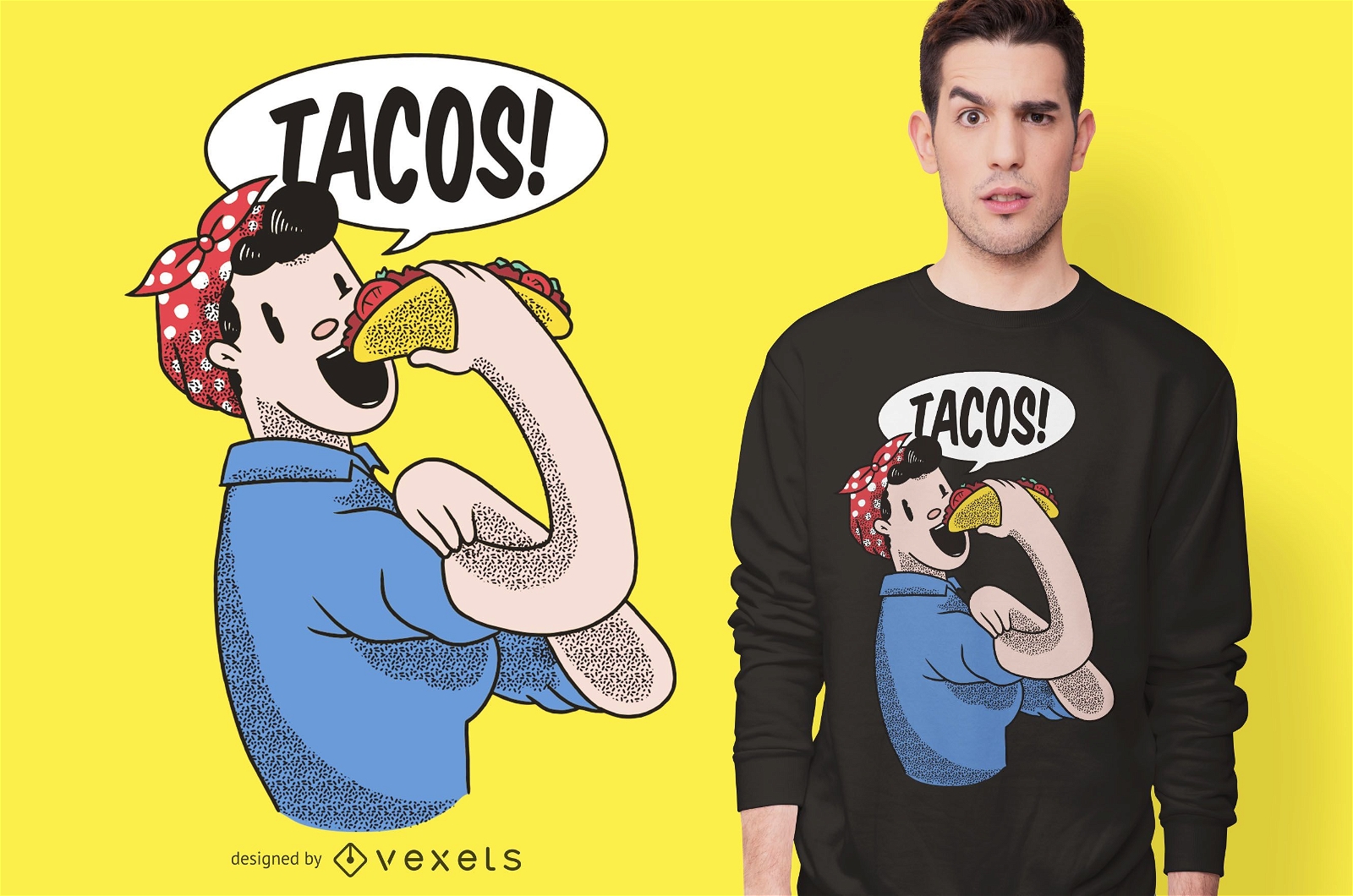 Tacos Riveter Girl Design de camisetas