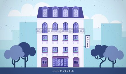 diseño de ilustración del edificio del hotel diseño de ilustración del edificio del hotel