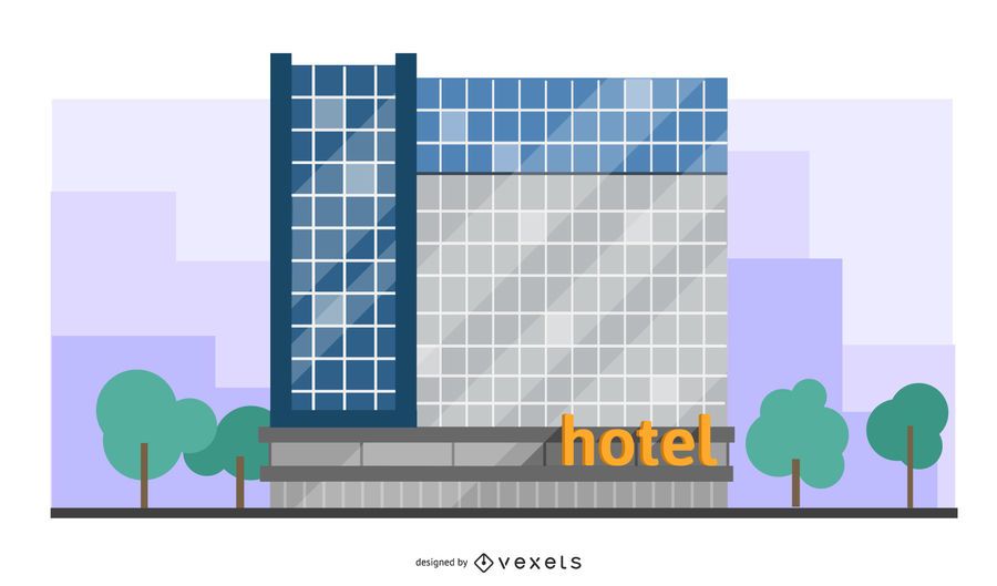 modern hotel building illustration modern hotel building illustration